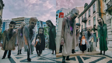 Big Head Walkers straszą na ulicach Lizbony