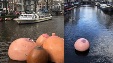 Ogromne piersi dryfowały po amsterdamskich kanałach podczas Dnia Kobiet