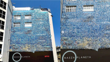 Netflix promuje serial „Nasza planeta” muralem przykrytym plastikowymi butelkami