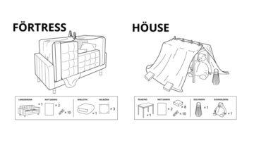 IKEA przygotowała instrukcje na stworzenie nietypowych miejsc do zabaw dla dzieci