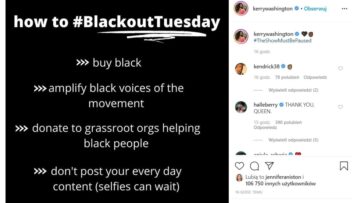 #BlackoutTuesday – viralowa akcja na Instagramie okazująca wsparcie dla osób czarnoskórych