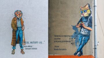 „Zaczytana” sztuka w Łodzi – murale z kotami promują poetów i ich twórczość
