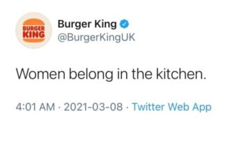Burger King w ogniu krytyki za tweet o treści „miejsce kobiet jest w kuchni” – teraz marka przeprasza