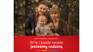 Świąteczne życzenia od tęczowych rodzin na plakatach w 27 miastach w Polsce