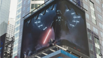 Darth Vader na trójwymiarowym billboardzie w sercu Nowego Jorku