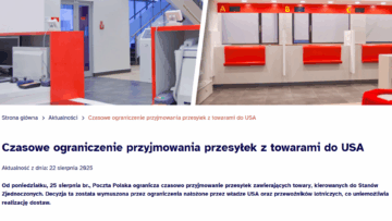 Poczta Polska ogranicza wysyłki do USA, e-sprzedawcy zamykają działalność