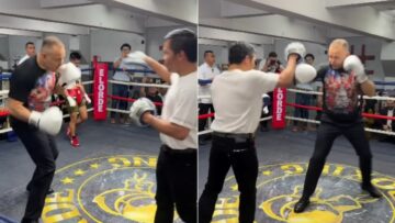 Karol Nawrocki znów założył rękawice bokserskie. Trening z Mannym Pacquiao stał się częścią dyskusji o promocji Polski